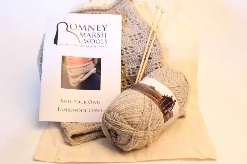British Romney Lambswool Knit Kit - Cowl