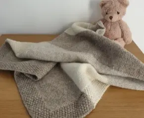 British Romney Lambswool Knit Kit - Stripy Baby Blanket