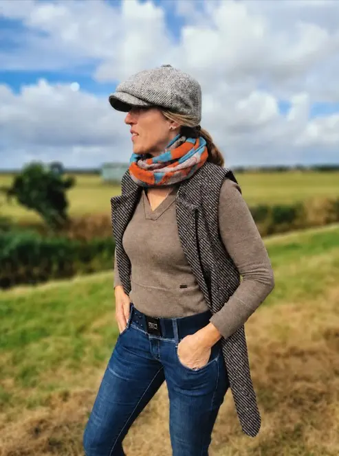 Ladies Longline British Romney Wool Waistcoat