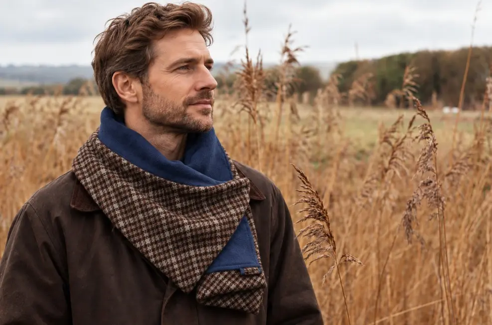 British Romney Wool Cowl with Cotton Fleece Lining
