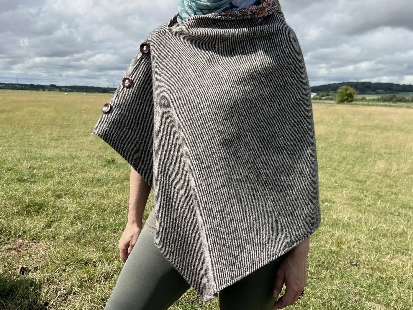British Romney Wool Blackthorn Poncho